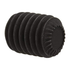 Unbrako - M8, 10mm OAL, Knurled Cup Point Set Screw - Grade 45H Alloy Steel, 4mm Key - Industrial Tool & Supply