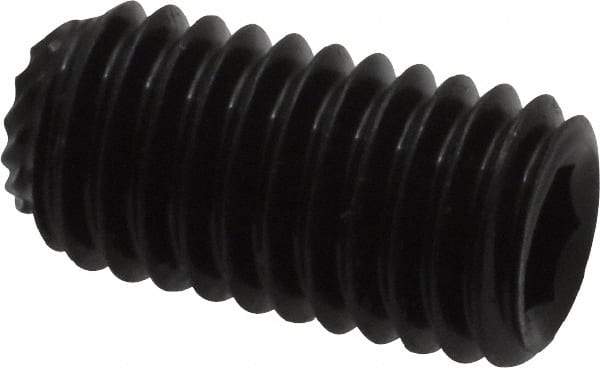 Unbrako - M8, 16mm OAL, Knurled Cup Point Set Screw - Grade 45H Alloy Steel, 4mm Key - Industrial Tool & Supply