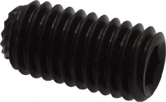 Unbrako - M8, 16mm OAL, Knurled Cup Point Set Screw - Grade 45H Alloy Steel, 4mm Key - Industrial Tool & Supply