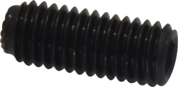 Unbrako - M8, 20mm OAL, Knurled Cup Point Set Screw - Grade 45H Alloy Steel, 4mm Key - Industrial Tool & Supply