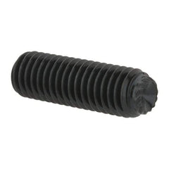 Unbrako - M8, 25mm OAL, Knurled Cup Point Set Screw - Grade 45H Alloy Steel, 4mm Key - Industrial Tool & Supply