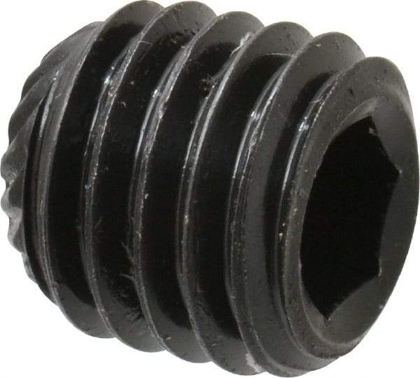 Unbrako - M10, 10mm OAL, Knurled Cup Point Set Screw - Grade 45H Alloy Steel, 5mm Key - Industrial Tool & Supply