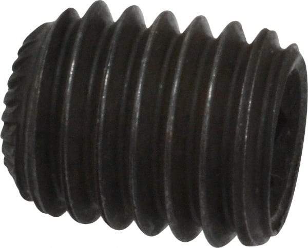 Unbrako - M10, 12mm OAL, Knurled Cup Point Set Screw - Grade 45H Alloy Steel, 5mm Key - Industrial Tool & Supply