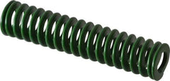 Associated Spring Raymond - 20mm Hole Diam, 10mm Rod Diam, 3-1/2" Free Length, Green Die Spring - 490 N Max Deflection, 35mm Max Deflection, Light Duty, Chromium Alloy Steel - Industrial Tool & Supply