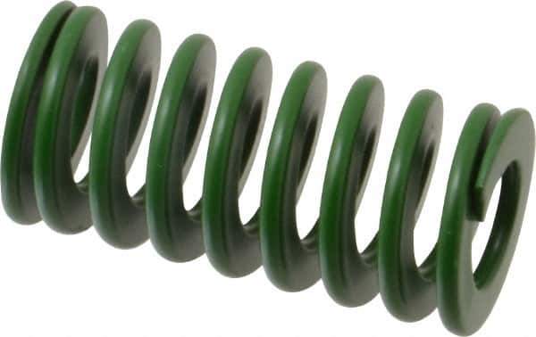 Associated Spring Raymond - 25mm Hole Diam, 12.5mm Rod Diam, 2" Free Length, Green Die Spring - 880 N Max Deflection, 20mm Max Deflection, Light Duty, Chromium Alloy Steel - Industrial Tool & Supply