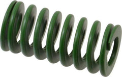 Associated Spring Raymond - 25mm Hole Diam, 12.5mm Rod Diam, 2" Free Length, Green Die Spring - 880 N Max Deflection, 20mm Max Deflection, Light Duty, Chromium Alloy Steel - Industrial Tool & Supply