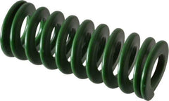 Associated Spring Raymond - 25mm Hole Diam, 12.5mm Rod Diam, 2-1/2" Free Length, Green Die Spring - 880 N Max Deflection, 25mm Max Deflection, Light Duty, Chromium Alloy Steel - Industrial Tool & Supply