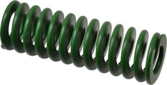 Associated Spring Raymond - 25mm Hole Diam, 12.5mm Rod Diam, 3" Free Length, Green Die Spring - 840 N Max Deflection, 30mm Max Deflection, Light Duty, Chromium Alloy Steel - Industrial Tool & Supply