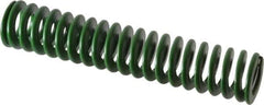 Associated Spring Raymond - 25mm Hole Diam, 12.5mm Rod Diam, 5" Free Length, Green Die Spring - 851.7 N Max Deflection, 51mm Max Deflection, Light Duty, Chromium Alloy Steel - Industrial Tool & Supply
