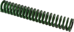 Associated Spring Raymond - 25mm Hole Diam, 12.5mm Rod Diam, 5-1/2" Free Length, Green Die Spring - 856.8 N Max Deflection, 56mm Max Deflection, Light Duty, Chromium Alloy Steel - Industrial Tool & Supply