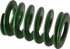 Associated Spring Raymond - 32mm Hole Diam, 16mm Rod Diam, 2" Free Length, Green Die Spring - 1340 N Max Deflection, 20mm Max Deflection, Light Duty, Chromium Alloy Steel - Industrial Tool & Supply