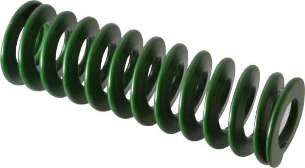 Associated Spring Raymond - 32mm Hole Diam, 16mm Rod Diam, 4" Free Length, Green Die Spring - 1312 N Max Deflection, 41mm Max Deflection, Light Duty, Chromium Alloy Steel - Industrial Tool & Supply
