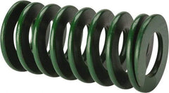 Associated Spring Raymond - 40mm Hole Diam, 20mm Rod Diam, 3" Free Length, Green Die Spring - 1890 N Max Deflection, 30mm Max Deflection, Light Duty, Chromium Alloy Steel - Industrial Tool & Supply