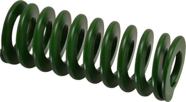 Associated Spring Raymond - 40mm Hole Diam, 20mm Rod Diam, 4" Free Length, Green Die Spring - 1763 N Max Deflection, 41mm Max Deflection, Light Duty, Chromium Alloy Steel - Industrial Tool & Supply