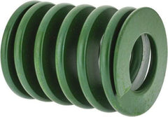 Associated Spring Raymond - 50mm Hole Diam, 25mm Rod Diam, 2-1/2" Free Length, Green Die Spring - 3900 N Max Deflection, 25mm Max Deflection, Light Duty, Chromium Alloy Steel - Industrial Tool & Supply