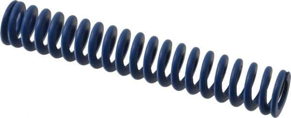 Associated Spring Raymond - 20mm Hole Diam, 10mm Rod Diam, 4-1/2" Free Length, Blue Die Spring - 778.3 N Max Deflection, 43mm Max Deflection, Medium Duty, Chromium Alloy Steel - Industrial Tool & Supply