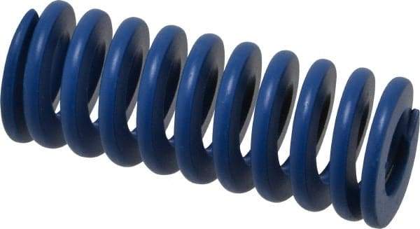 Associated Spring Raymond - 25mm Hole Diam, 12.5mm Rod Diam, 2-1/2" Free Length, Blue Die Spring - 1272 N Max Deflection, 24mm Max Deflection, Medium Duty, Chromium Alloy Steel - Industrial Tool & Supply