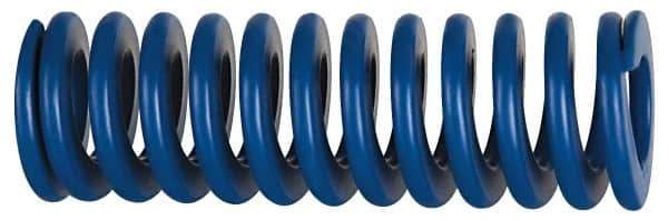 Associated Spring Raymond - 32mm Hole Diam, 16mm Rod Diam, 152mm Free Length, Blue Die Spring - 2154.6001 N Max Deflection, 57mm Max Deflection, Medium Duty, Chromium Alloy Steel - Industrial Tool & Supply