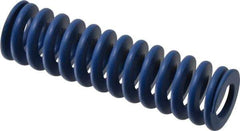 Associated Spring Raymond - 25mm Hole Diam, 12.5mm Rod Diam, 3-1/2" Free Length, Blue Die Spring - 1260.6 N Max Deflection, 33mm Max Deflection, Medium Duty, Chromium Alloy Steel - Industrial Tool & Supply