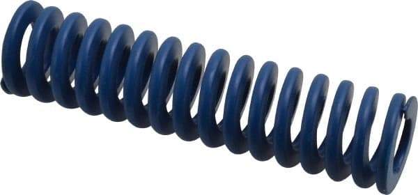 Associated Spring Raymond - 25mm Hole Diam, 12.5mm Rod Diam, 4" Free Length, Blue Die Spring - 1254 N Max Deflection, 38mm Max Deflection, Medium Duty, Chromium Alloy Steel - Industrial Tool & Supply
