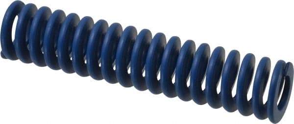 Associated Spring Raymond - 25mm Hole Diam, 12.5mm Rod Diam, 4-1/2" Free Length, Blue Die Spring - 1204 N Max Deflection, 43mm Max Deflection, Medium Duty, Chromium Alloy Steel - Industrial Tool & Supply