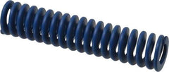 Associated Spring Raymond - 25mm Hole Diam, 12.5mm Rod Diam, 4-1/2" Free Length, Blue Die Spring - 1204 N Max Deflection, 43mm Max Deflection, Medium Duty, Chromium Alloy Steel - Industrial Tool & Supply