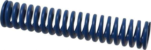 Associated Spring Raymond - 25mm Hole Diam, 12.5mm Rod Diam, 5" Free Length, Blue Die Spring - 1243.2 N Max Deflection, 48mm Max Deflection, Medium Duty, Chromium Alloy Steel - Industrial Tool & Supply
