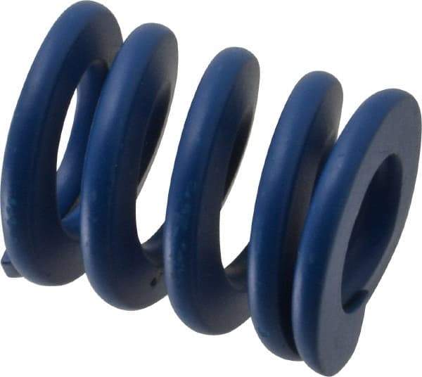 Associated Spring Raymond - 32mm Hole Diam, 16mm Rod Diam, 1-1/2" Free Length, Blue Die Spring - 2590 N Max Deflection, 14mm Max Deflection, Medium Duty, Chromium Alloy Steel - Industrial Tool & Supply