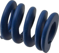Associated Spring Raymond - 32mm Hole Diam, 16mm Rod Diam, 1-1/2" Free Length, Blue Die Spring - 2590 N Max Deflection, 14mm Max Deflection, Medium Duty, Chromium Alloy Steel - Industrial Tool & Supply