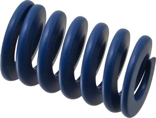 Associated Spring Raymond - 32mm Hole Diam, 16mm Rod Diam, 2" Free Length, Blue Die Spring - 2546 N Max Deflection, 19mm Max Deflection, Medium Duty, Chromium Alloy Steel - Industrial Tool & Supply