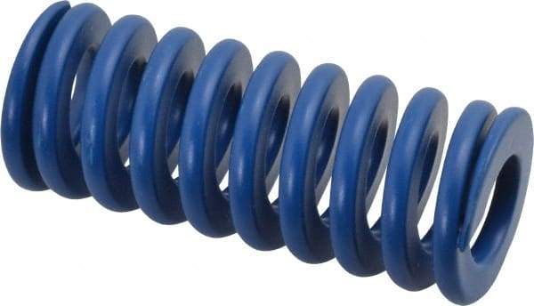 Associated Spring Raymond - 32mm Hole Diam, 16mm Rod Diam, 3" Free Length, Blue Die Spring - 2254 N Max Deflection, 28mm Max Deflection, Medium Duty, Chromium Alloy Steel - Industrial Tool & Supply