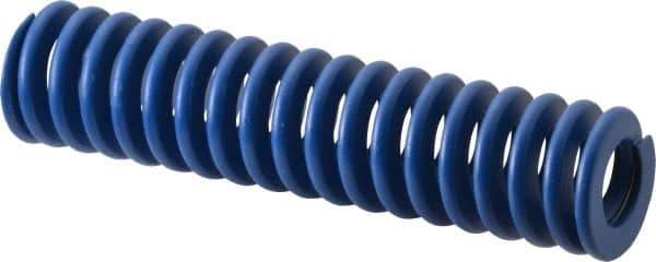 Associated Spring Raymond - 32mm Hole Diam, 16mm Rod Diam, 5-1/2" Free Length, Blue Die Spring - 2199.6001 N Max Deflection, 52mm Max Deflection, Medium Duty, Chromium Alloy Steel - Industrial Tool & Supply