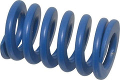 Associated Spring Raymond - 40mm Hole Diam, 20mm Rod Diam, 2-1/2" Free Length, Blue Die Spring - 3360 N Max Deflection, 24mm Max Deflection, Medium Duty, Chromium Alloy Steel - Industrial Tool & Supply
