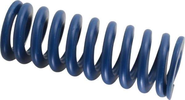 Associated Spring Raymond - 40mm Hole Diam, 20mm Rod Diam, 4" Free Length, Blue Die Spring - 3078 N Max Deflection, 38mm Max Deflection, Medium Duty, Chromium Alloy Steel - Industrial Tool & Supply