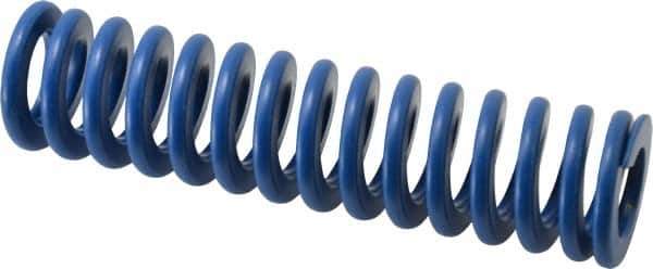 Associated Spring Raymond - 40mm Hole Diam, 20mm Rod Diam, 152mm Free Length, Blue Die Spring - 2941.2 N Max Deflection, 57mm Max Deflection, Medium Duty, Chromium Alloy Steel - Industrial Tool & Supply