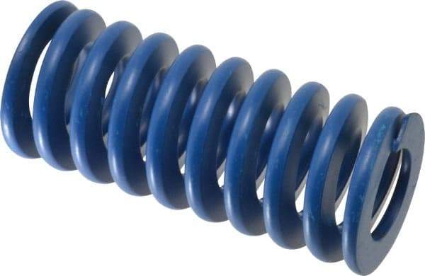 Associated Spring Raymond - 50mm Hole Diam, 25mm Rod Diam, 4-1/2" Free Length, Blue Die Spring - 4558 N Max Deflection, 43mm Max Deflection, Medium Duty, Chromium Alloy Steel - Industrial Tool & Supply