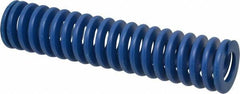 Associated Spring Raymond - 50mm Hole Diam, 25mm Rod Diam, 9" Free Length, Blue Die Spring - 4377.3999 N Max Deflection, 86mm Max Deflection, Medium Duty, Chromium Alloy Steel - Industrial Tool & Supply