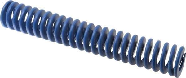 Associated Spring Raymond - 50mm Hole Diam, 25mm Rod Diam, 12" Free Length, Blue Die Spring - 4400.3999 N Max Deflection, 114mm Max Deflection, Medium Duty, Chromium Alloy Steel - Industrial Tool & Supply