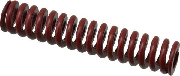 Associated Spring Raymond - 20mm Hole Diam, 10mm Rod Diam, 4" Free Length, Red Die Spring - 1370.2 N Max Deflection, 31mm Max Deflection, Strong Duty, Chromium Alloy Steel - Industrial Tool & Supply