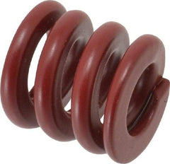Associated Spring Raymond - 25mm Hole Diam, 12.5mm Rod Diam, 1" Free Length, Red Die Spring - 2812.5 N Max Deflection, 7.5mm Max Deflection, Strong Duty, Chromium Alloy Steel - Industrial Tool & Supply