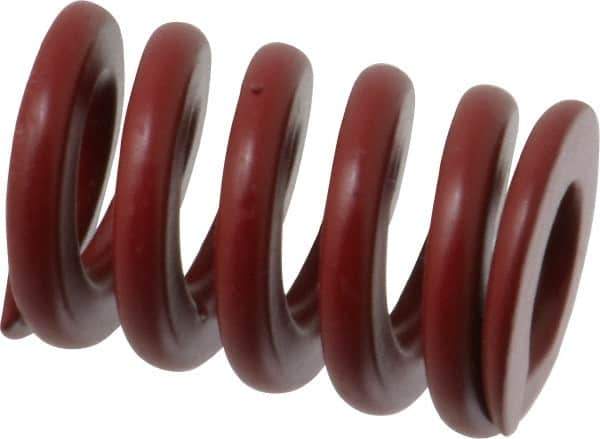 Associated Spring Raymond - 25mm Hole Diam, 12.5mm Rod Diam, 1-1/2" Free Length, Red Die Spring - 2409 N Max Deflection, 11mm Max Deflection, Strong Duty, Chromium Alloy Steel - Industrial Tool & Supply