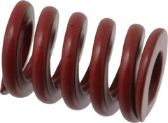 Associated Spring Raymond - 25mm Hole Diam, 12.5mm Rod Diam, 1-1/2" Free Length, Red Die Spring - 2409 N Max Deflection, 11mm Max Deflection, Strong Duty, Chromium Alloy Steel - Industrial Tool & Supply