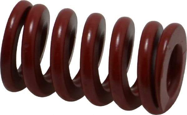 Associated Spring Raymond - 25mm Hole Diam, 12.5mm Rod Diam, 1-3/4" Free Length, Red Die Spring - 2431 N Max Deflection, 13mm Max Deflection, Strong Duty, Chromium Alloy Steel - Industrial Tool & Supply