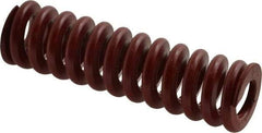 Associated Spring Raymond - 25mm Hole Diam, 12.5mm Rod Diam, 3-1/2" Free Length, Red Die Spring - 2268 N Max Deflection, 27mm Max Deflection, Strong Duty, Chromium Alloy Steel - Industrial Tool & Supply