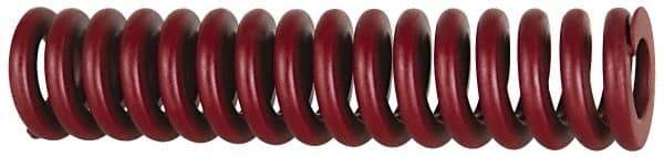 Associated Spring Raymond - 50mm Hole Diam, 25mm Rod Diam, 4" Free Length, Red Die Spring - 7595 N Max Deflection, 31mm Max Deflection, Strong Duty, Chromium Alloy Steel - Industrial Tool & Supply