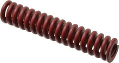 Associated Spring Raymond - 25mm Hole Diam, 12.5mm Rod Diam, 5" Free Length, Red Die Spring - 2192.6001 N Max Deflection, 38mm Max Deflection, Strong Duty, Chromium Alloy Steel - Industrial Tool & Supply