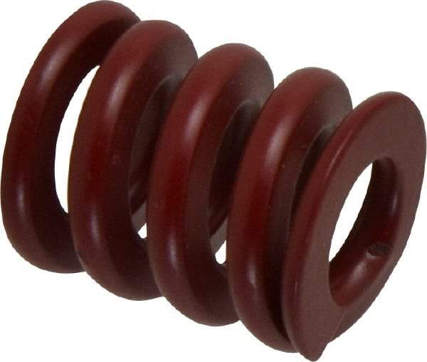 Associated Spring Raymond - 32mm Hole Diam, 16mm Rod Diam, 1-1/2" Free Length, Red Die Spring - 4268 N Max Deflection, 11mm Max Deflection, Strong Duty, Chromium Alloy Steel - Industrial Tool & Supply