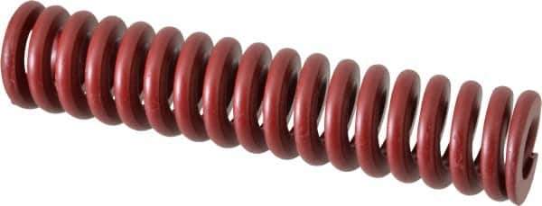 Associated Spring Raymond - 32mm Hole Diam, 16mm Rod Diam, 152mm Free Length, Red Die Spring - 3588 N Max Deflection, 46mm Max Deflection, Strong Duty, Chromium Alloy Steel - Industrial Tool & Supply