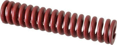 Associated Spring Raymond - 32mm Hole Diam, 16mm Rod Diam, 152mm Free Length, Red Die Spring - 3588 N Max Deflection, 46mm Max Deflection, Strong Duty, Chromium Alloy Steel - Industrial Tool & Supply