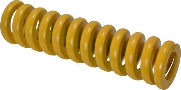 Associated Spring Raymond - 20mm Hole Diam, 10mm Rod Diam, 3" Free Length, Yellow Die Spring - 1552.3 N Max Deflection, 19mm Max Deflection, Extra Strong, Chromium Alloy Steel - Industrial Tool & Supply